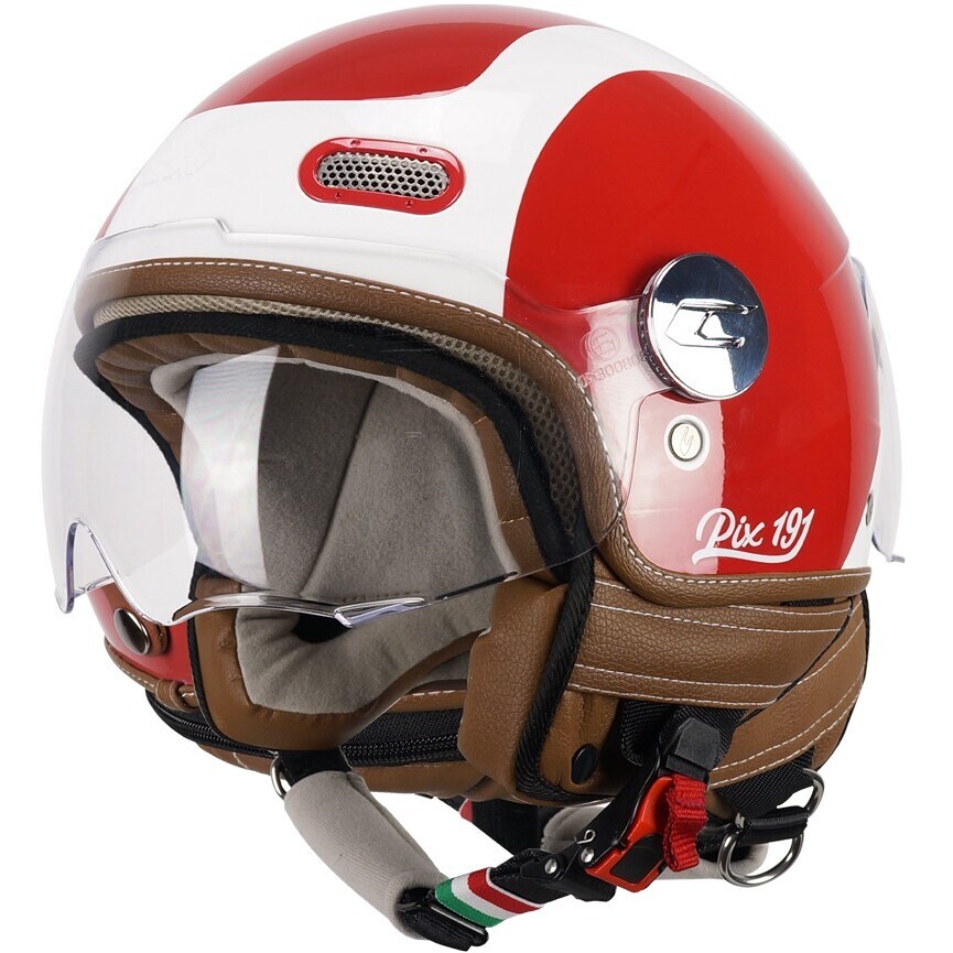 CGM 191G PIX SPRINT Rot Weiß geformter Jet-Motorradhelm