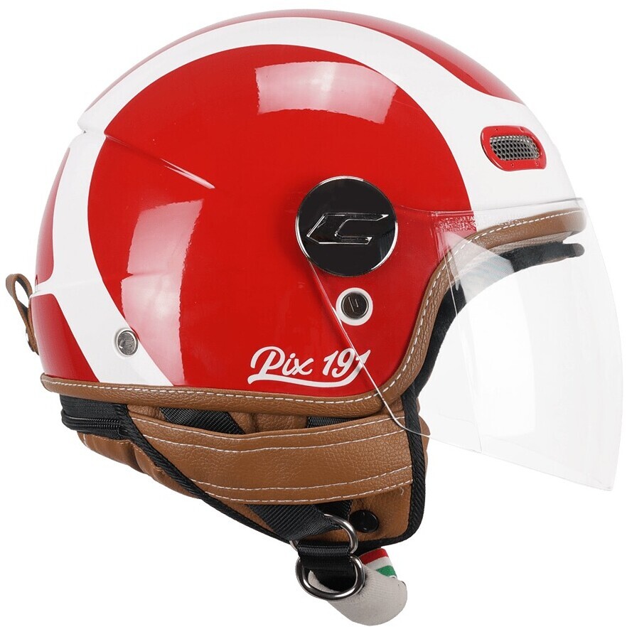 CGM 191G PIX SPRINT Rot Weiß Langer Jet-Motorradhelm