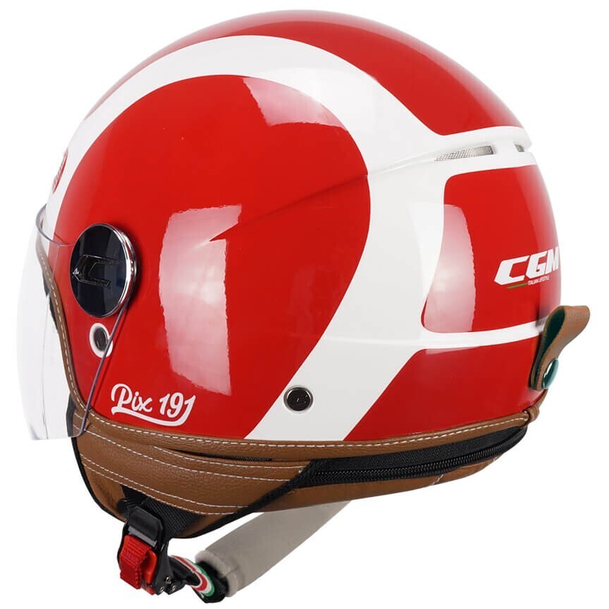 CGM 191G PIX SPRINT Rot Weiß Langer Jet-Motorradhelm