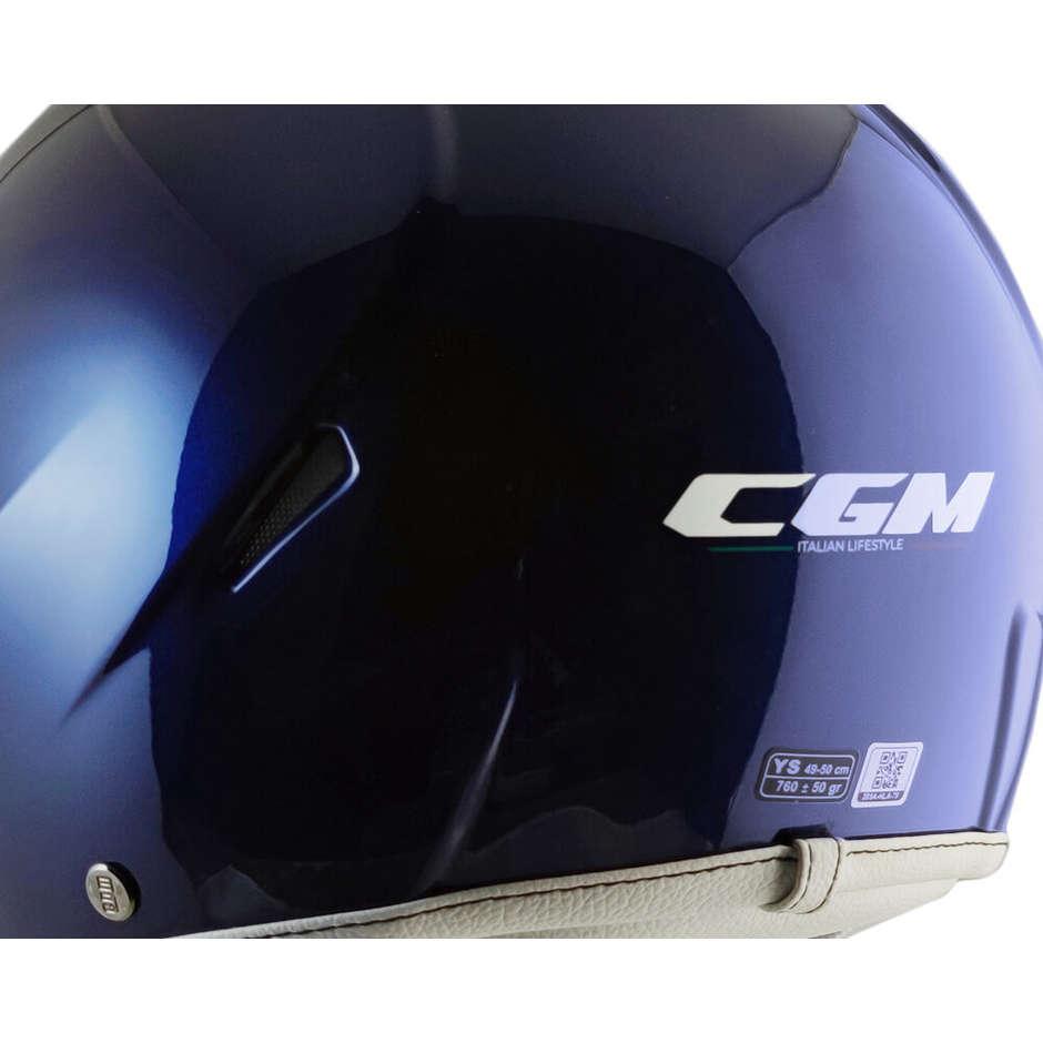CGM 205A MAGIC MONO Jet Motorcycle Helmet for Visor Blue Metallic Silhouette