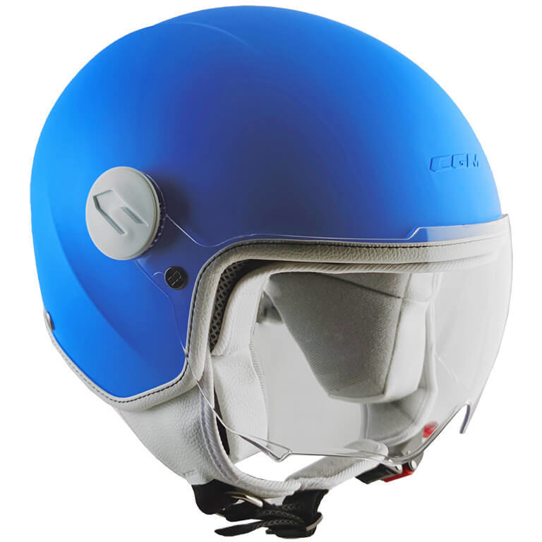 CGM 205s MAGIC SMILE Child's Jet Motorcycle Helmet Matt Blue Visor For