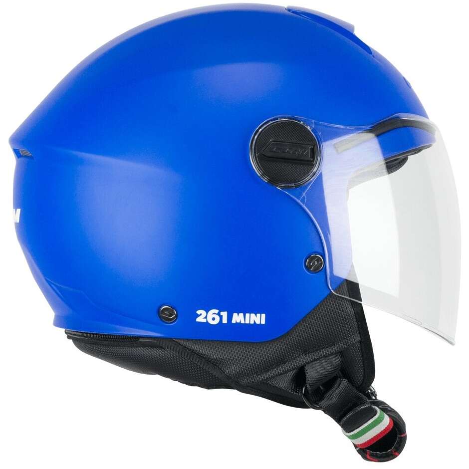 CGM 261a MINI MONO Child Jet Motorcycle Helmet Matt Blue