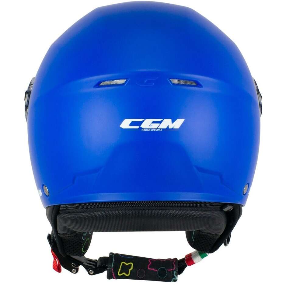 CGM 261a MINI MONO Child Jet Motorcycle Helmet Matt Blue