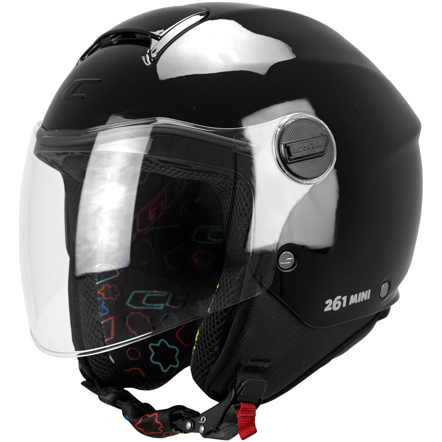 CGM 261A MINI MONO Kids Jet Motorcycle Helmet Black