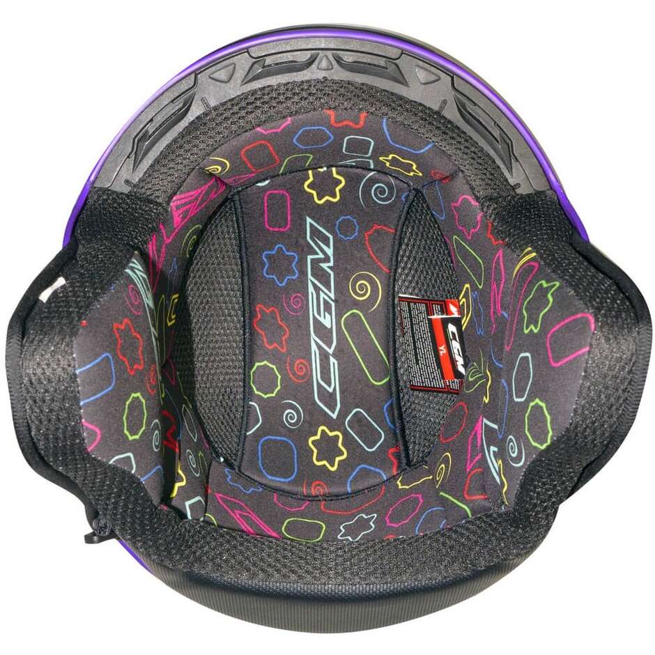 CGM 261D MINI DREAMS Kids Jet Motorcycle Helmet White Fuchsia Light Blue