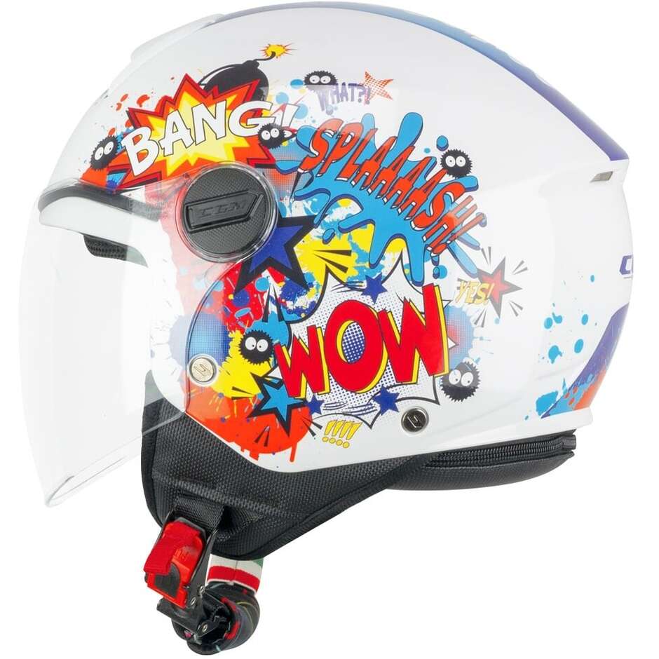 CGM 261g MINI COMICS Child Jet Motorcycle Helmet Blue White