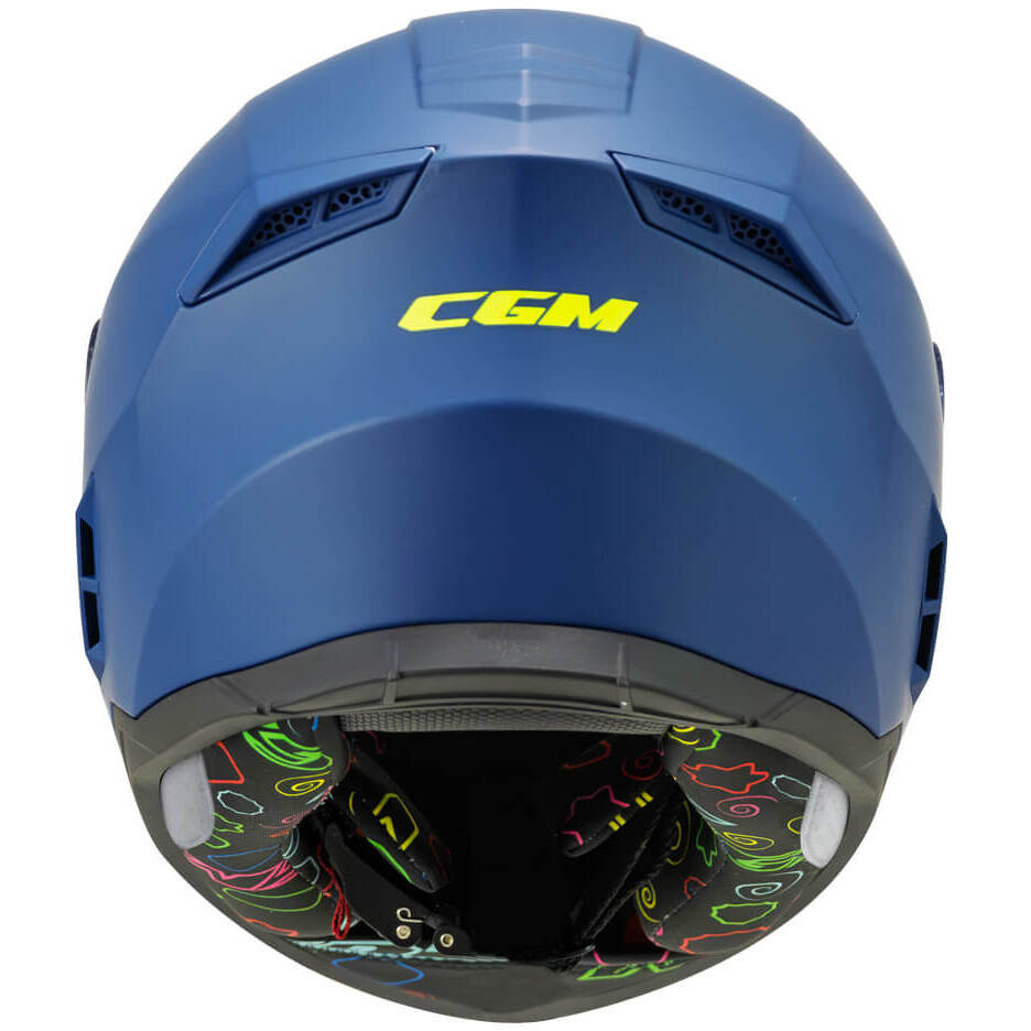 CGM 265A MICRO MONO Kids Full Face Motorcycle Helmet, Matte Blue