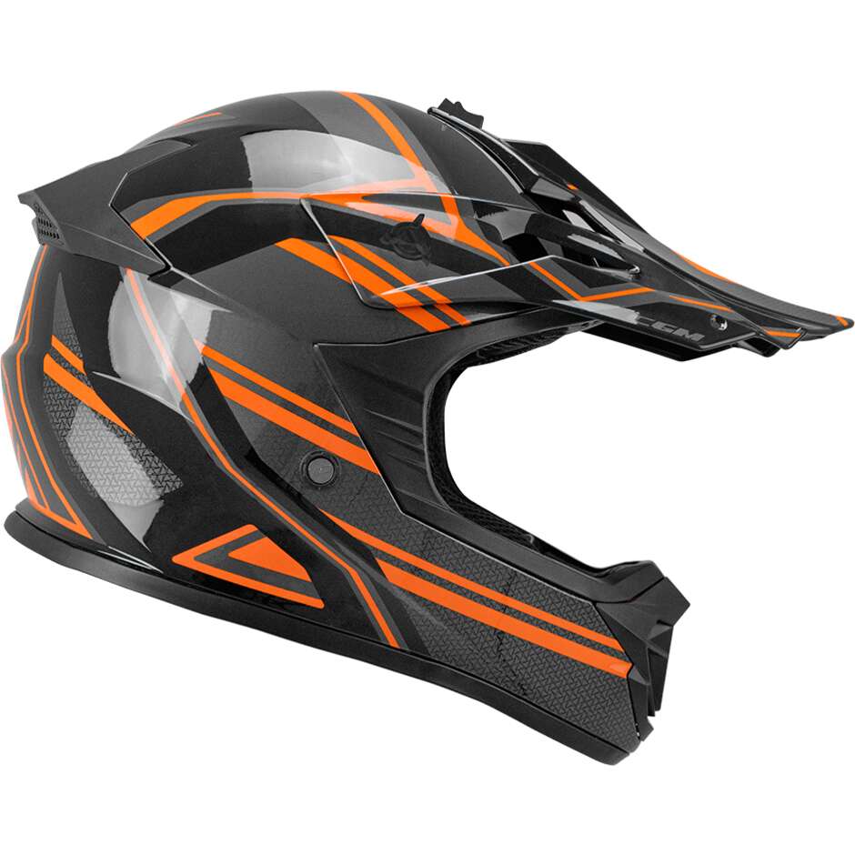 CGM 267G DIRT-X FURY Kids Cross Motorcycle Helmet Black Grey Orange