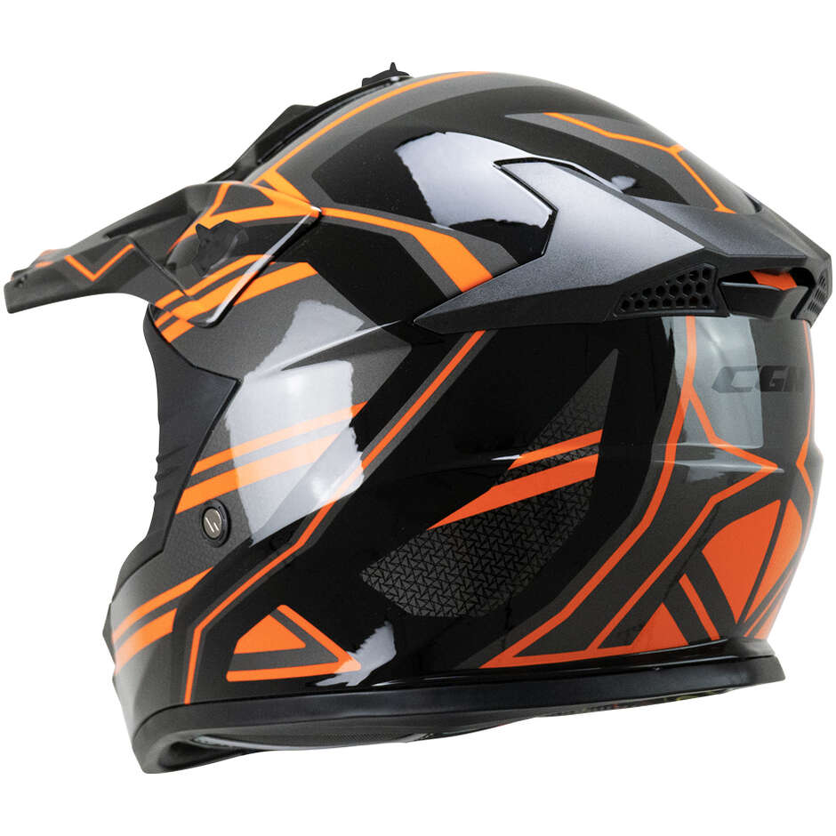 CGM 267G DIRT-X FURY Kids Cross Motorcycle Helmet Black Grey Orange