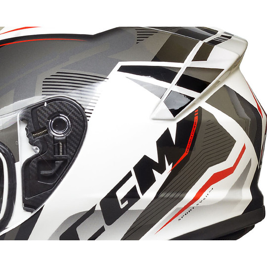 CGM 301G SUZUKA Integral Motorcycle Helmet White Red