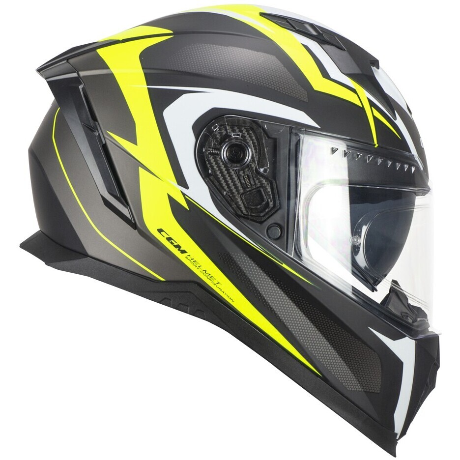 CGM 311G BLAST SPORT Integral Motorcycle Helmet Black Matt Fluo Yellow