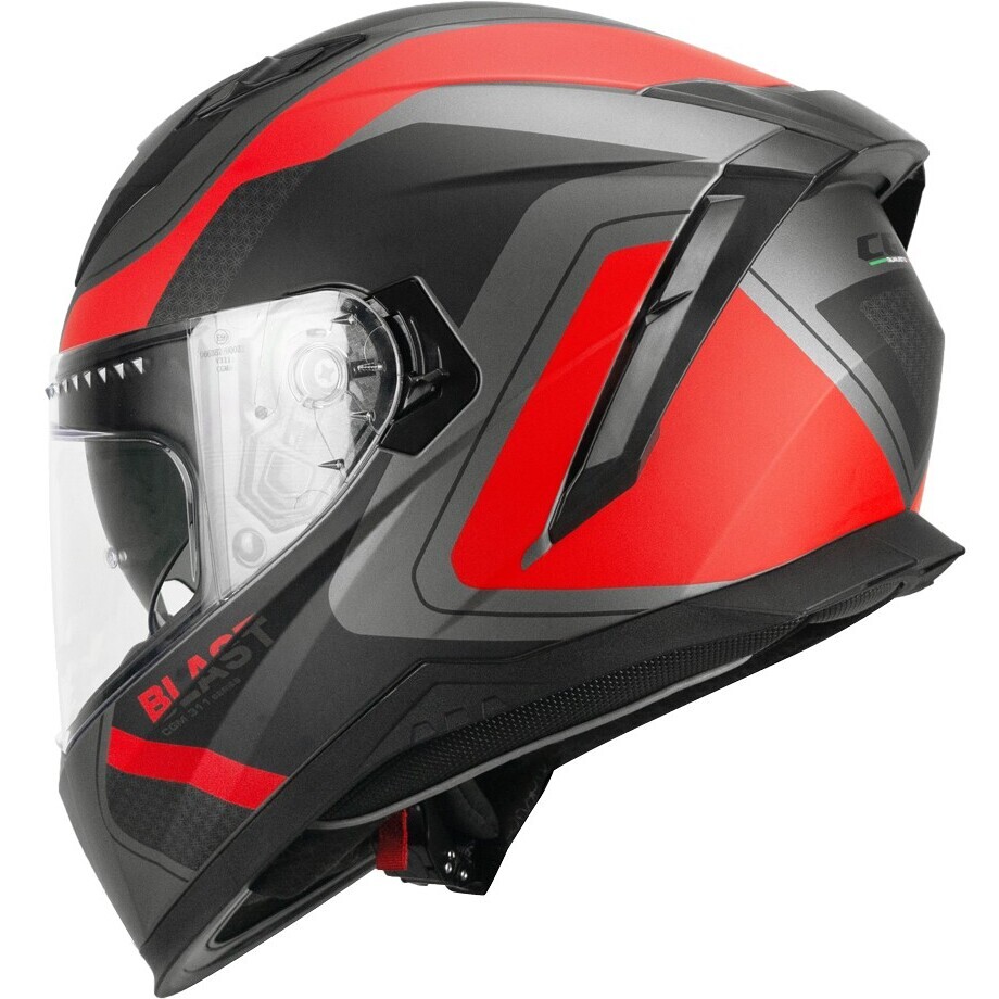 CGM 311R BLAST RACE Full Face Motorcycle Helmet Anthracite Red Matt