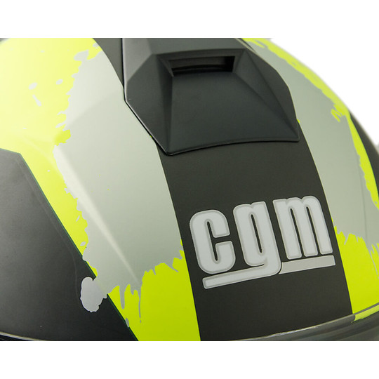 CGM 315G Lion Integral Casque de moto Noir Jaune