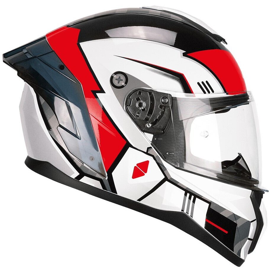 CGM 330S RIOT SPACE Full Face Motorcycle Helmet White Black Red
