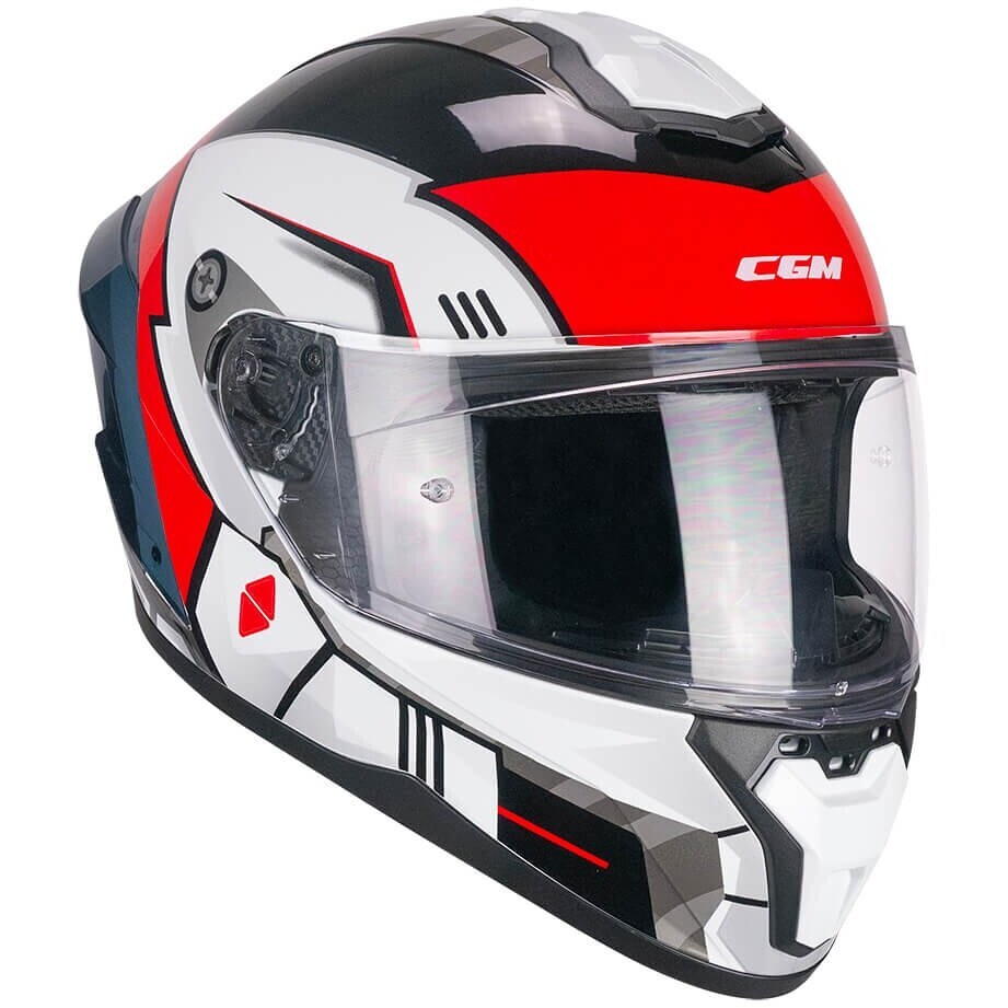 CGM 330S RIOT SPACE Full Face Motorcycle Helmet White Black Red
