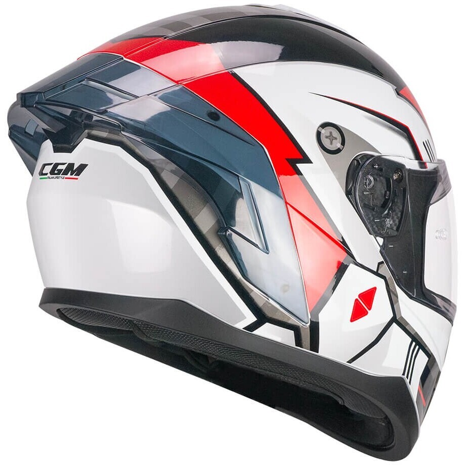 CGM 330S RIOT SPACE Full Face Motorcycle Helmet White Black Red