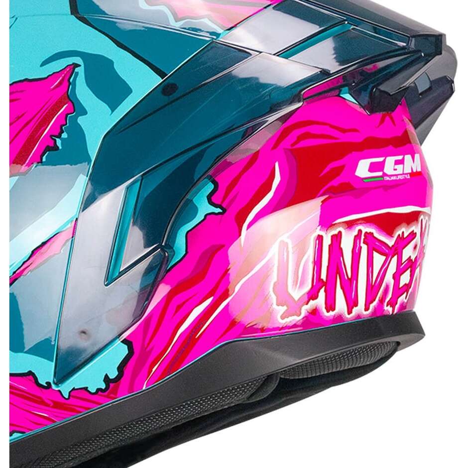 CGM 330U RIOT UNDEAD Integral-Motorradhelm Blau Rosa