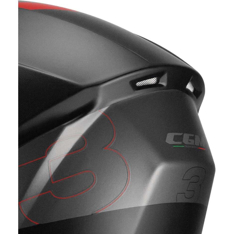 CGM 333G ONYX SPORT Full Face Motorcycle Helmet Black Red Matt