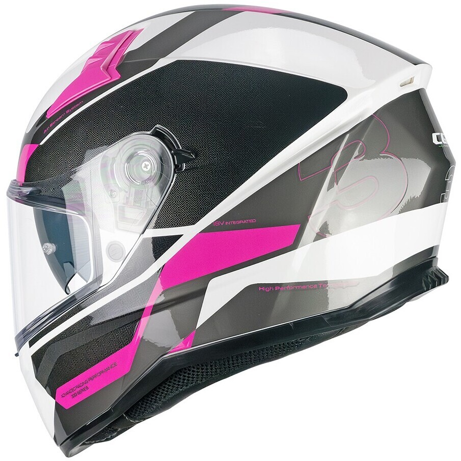 CGM 333G ONYX SPORT Integraler Motorradhelm Grau Fluo Pink