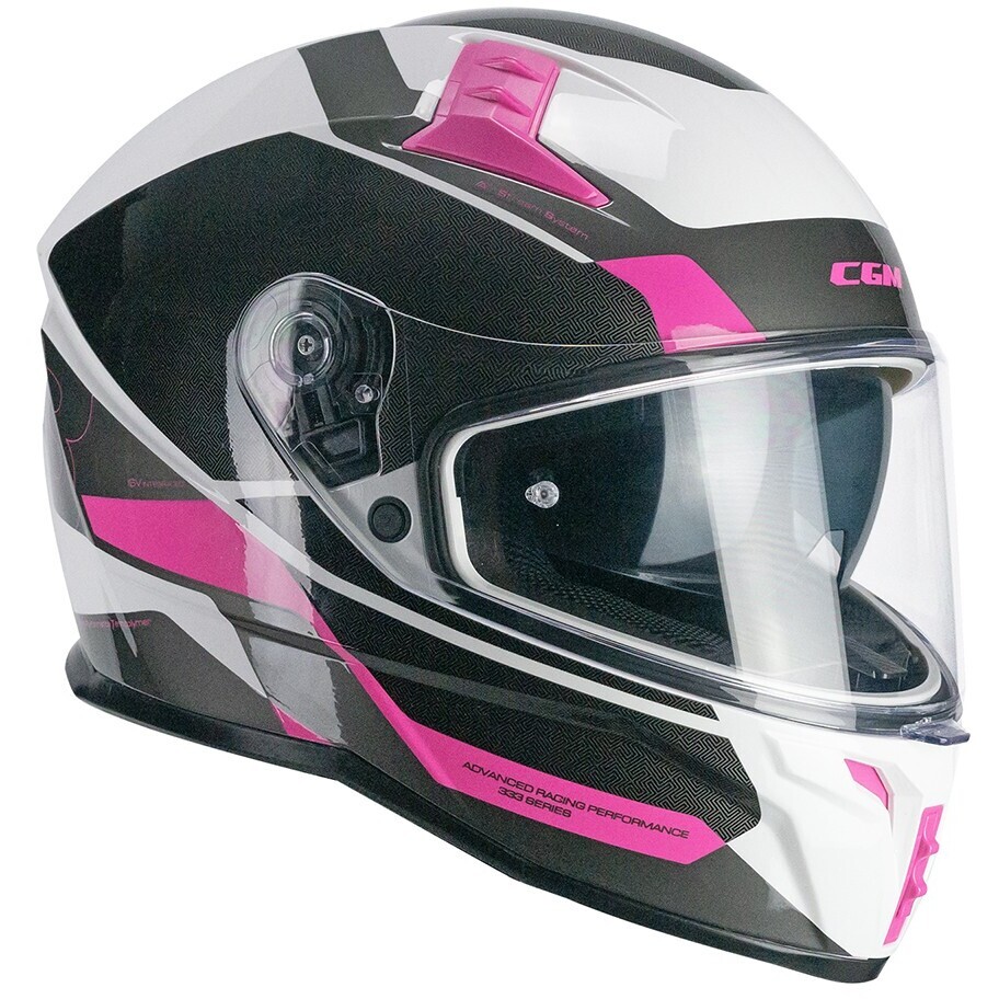 CGM 333G ONYX SPORT Integraler Motorradhelm Grau Fluo Pink