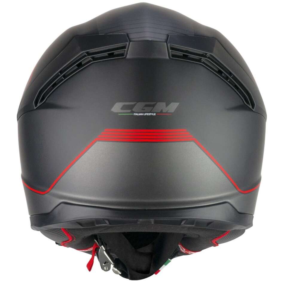 CGM 360G KAD RIDE Integral Motorcycle Helmet Matt Black Red