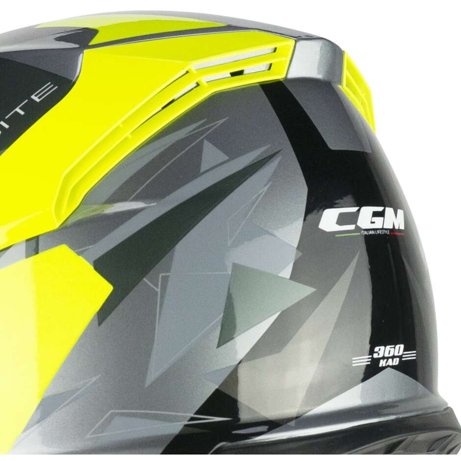 CGM 360X KAD SPORT Integral Motorcycle Helmet Black Fluo Yellow