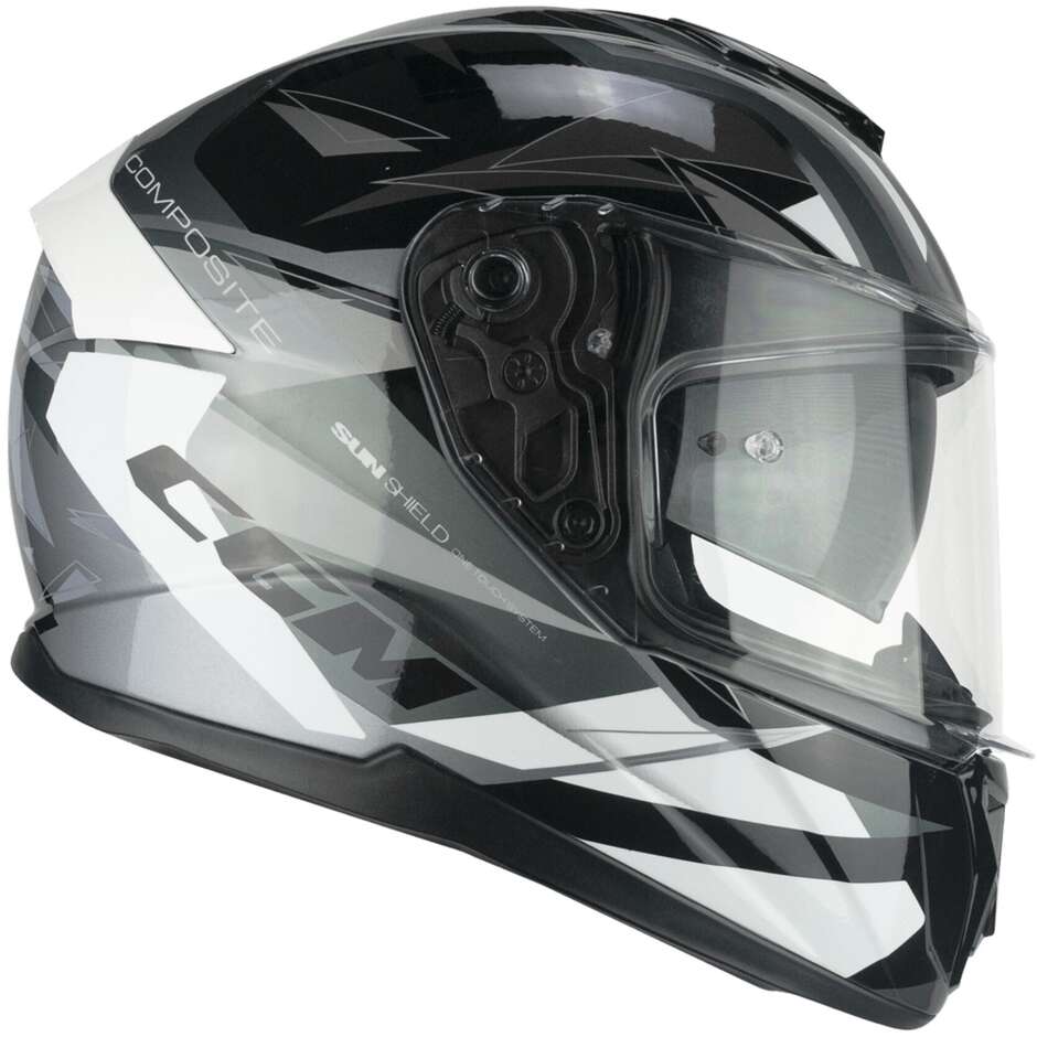 CGM 360X KAD SPORT Integral Motorcycle Helmet Black White
