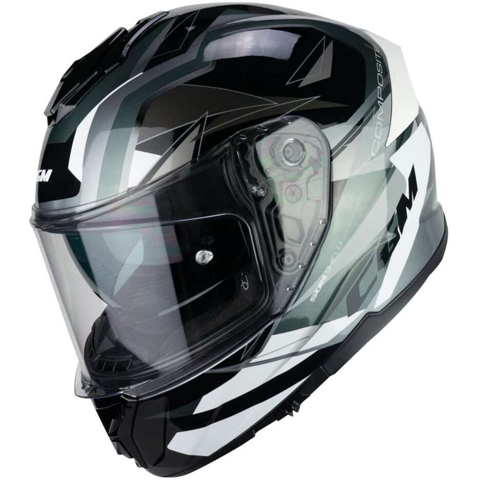 CGM 360X KAD SPORT Integral Motorcycle Helmet Black White