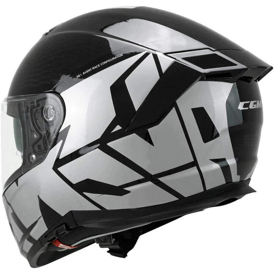 CGM 361T AVENT FIBER STREET Integralhelm für Motorräder, Schwarz/Silber