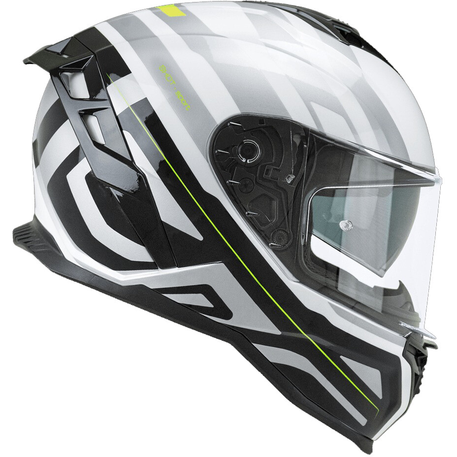 CGM 363 SHOT Sport Integralhelm für Motorräder, Weiß/Gelb