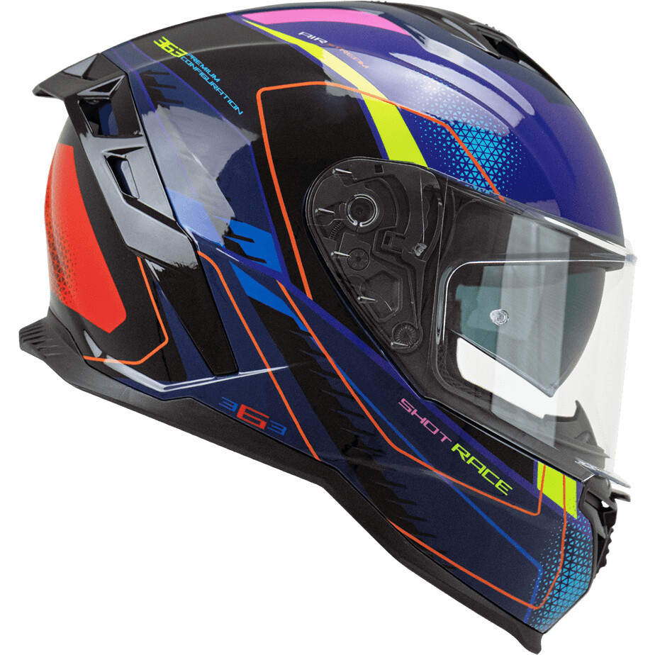 CGM 363G SHOT RACE Full Face Motorcycle Helmet Blue Purple Red