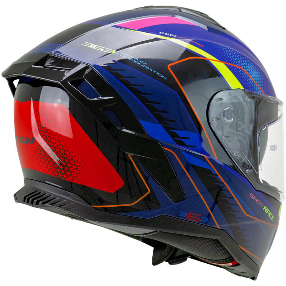 CGM 363G SHOT RACE Full Face Motorcycle Helmet Blue Purple Red