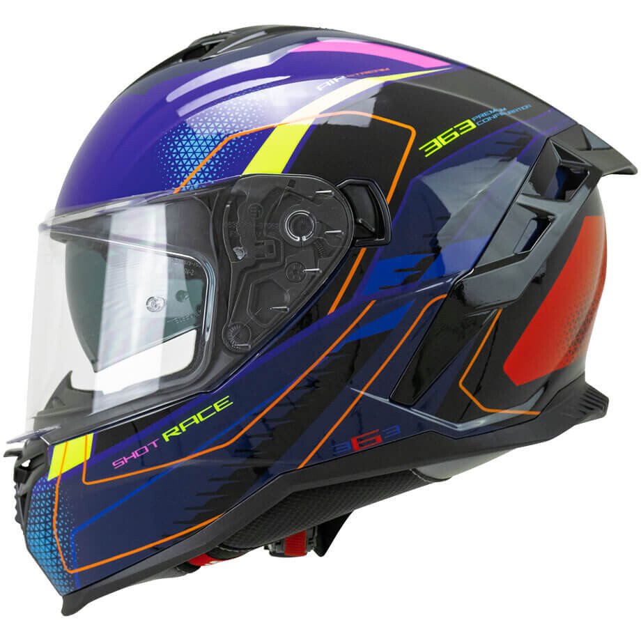 CGM 363G SHOT RACE Full Face Motorcycle Helmet Blue Purple Red