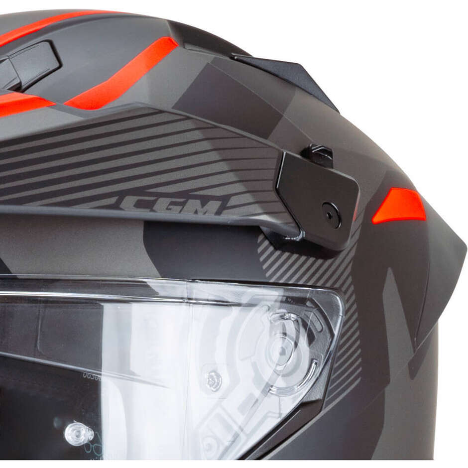 CGM 366G DUAL RANGER Full Face Motorcycle Helmet Black Fluorescent Red Matte