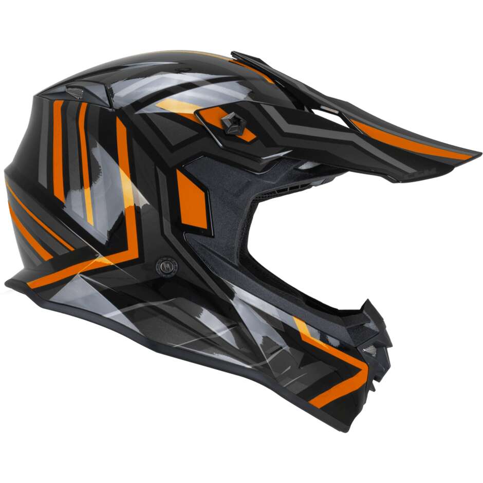 CGM 367G MUD-X FURY Full Face Motorcycle Helmet Black Grey Orange
