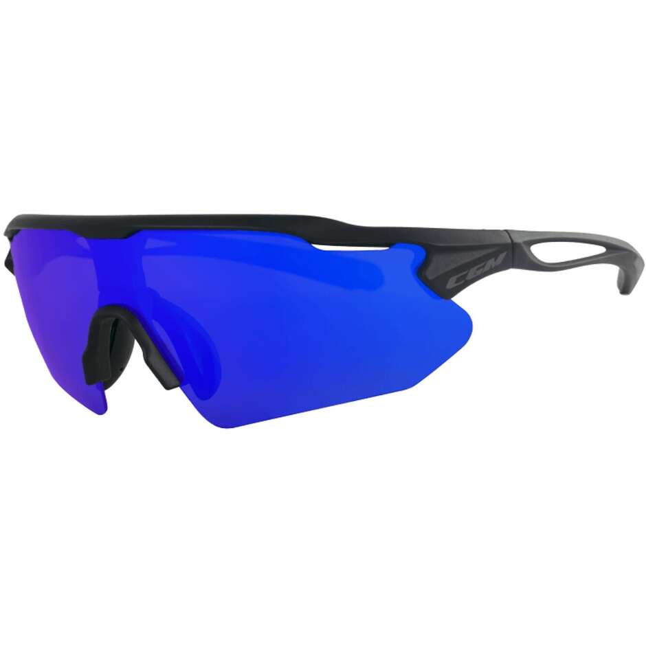 CGM 770A FLY Sport Bike Sunglasses Black IRIDIUM PLUS Blue Lens