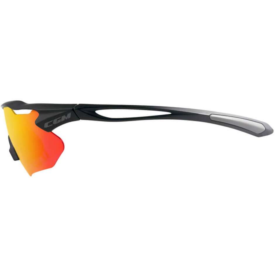 CGM 770A FLY Sports Bike Sunglasses Black IRIDIUM PLUS Red Lens