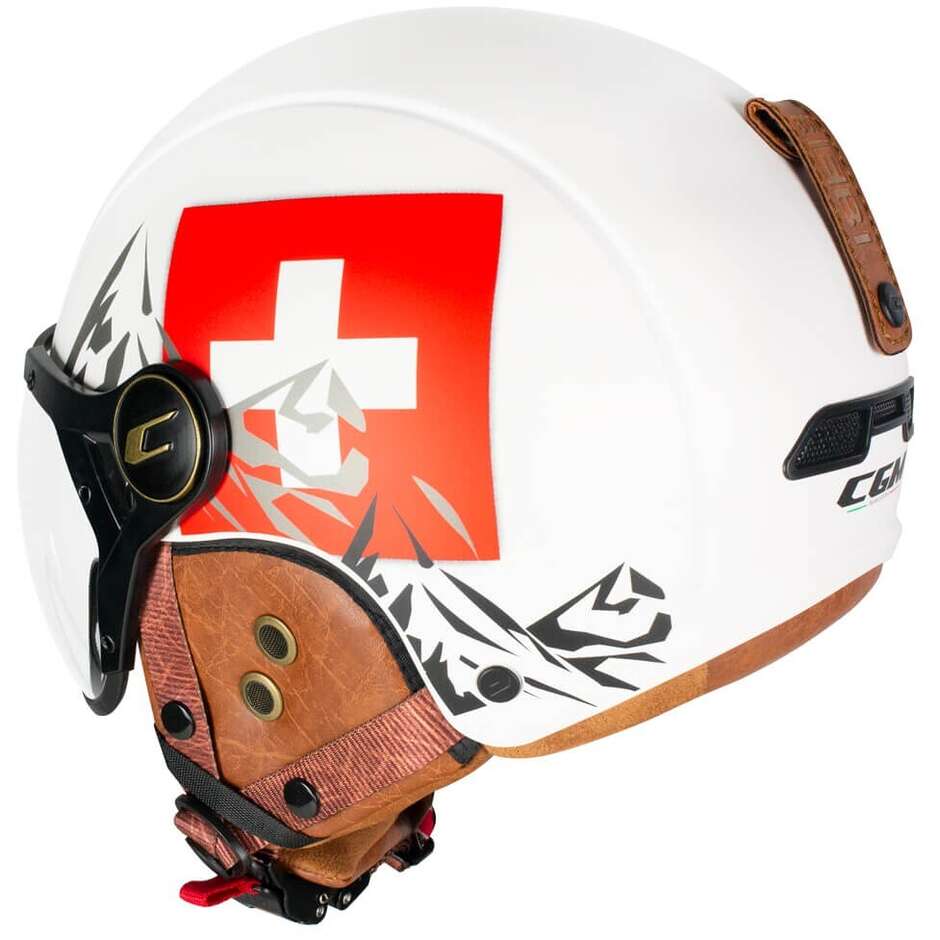 CGM 801C EBI SWITZERLAND Bike Helmet White Red matt