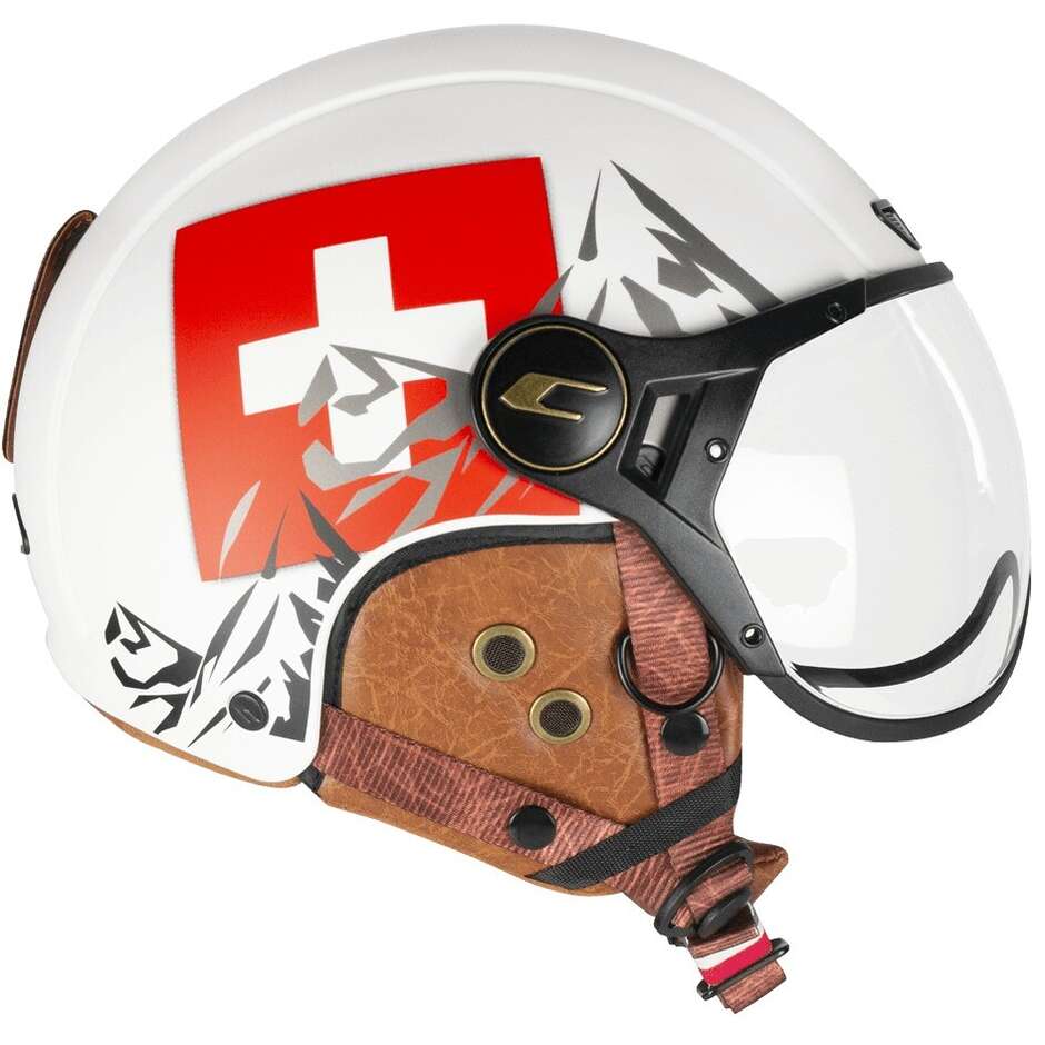 CGM 801C EBI SWITZERLAND Fahrradhelm Weiß Rot matt