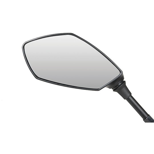 Chaft Homologated Single Motorcycle Rearview Mirror Shine Model Black With Integrated Arrow Left 