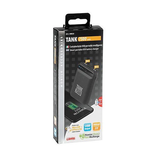Chargeur USB portable pour Smartphone Lampa 38822 Tank 7500