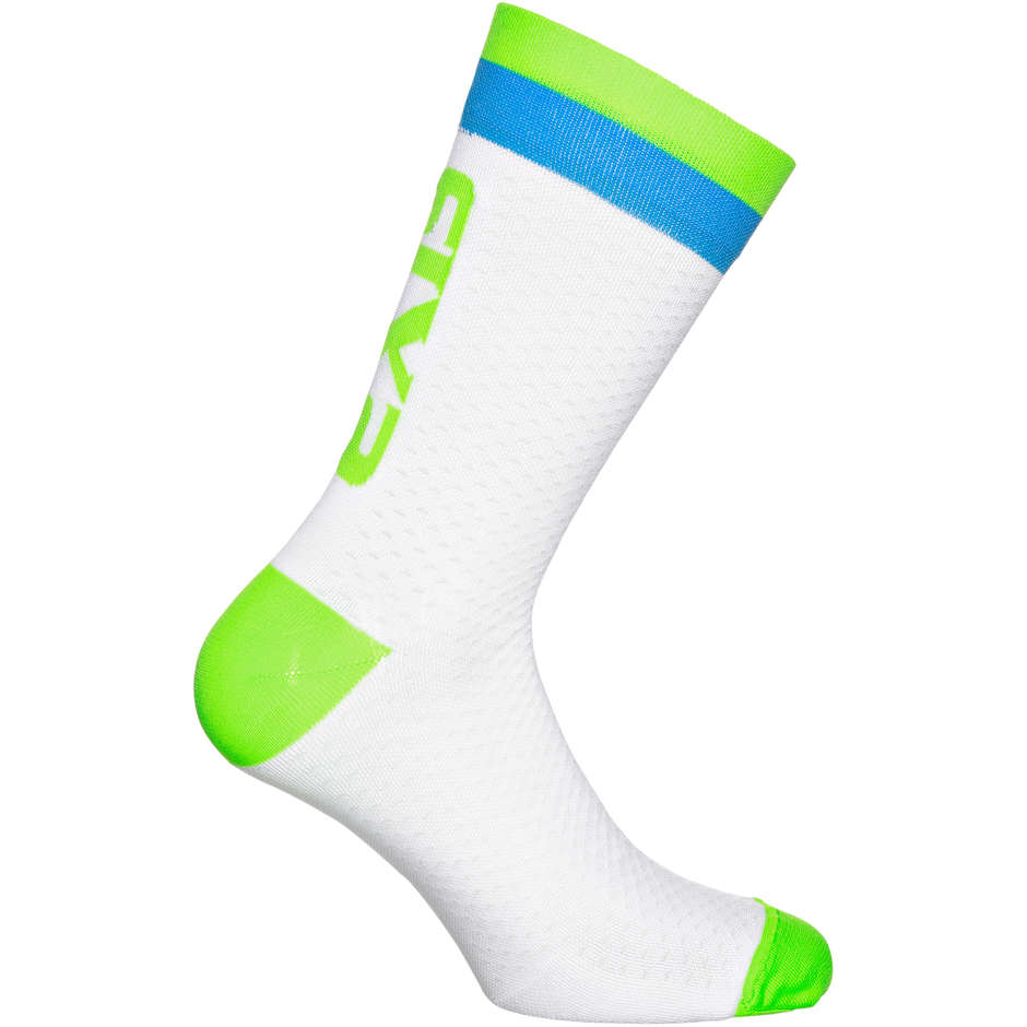 Chaussette Technique Courte en Tissu Sixs LUXURY 200 Blanc Vert