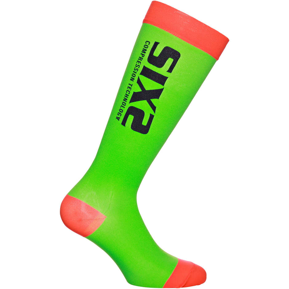 Chaussettes Compression Technique Sixs Recovery Vert Rouge