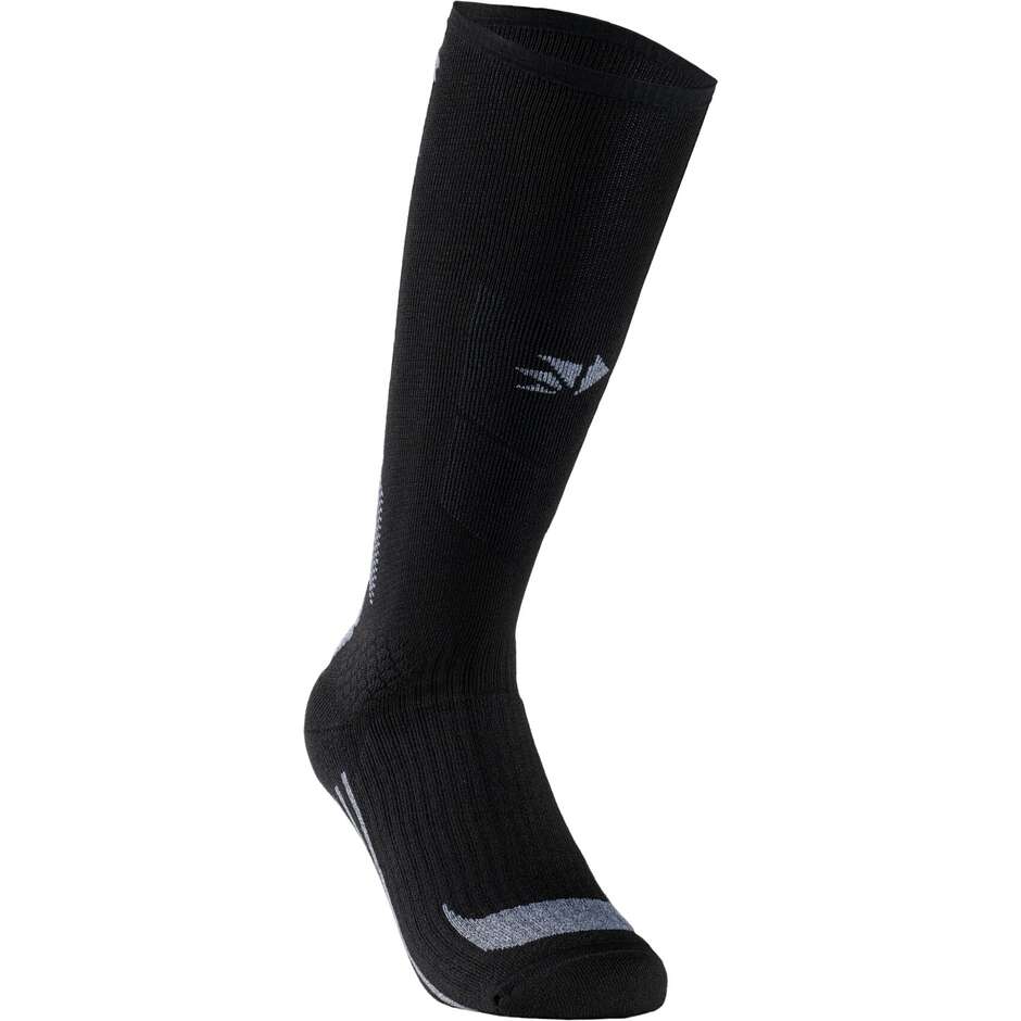 Chaussettes hautes Sixs MOT V3 pour motos, noires et grises