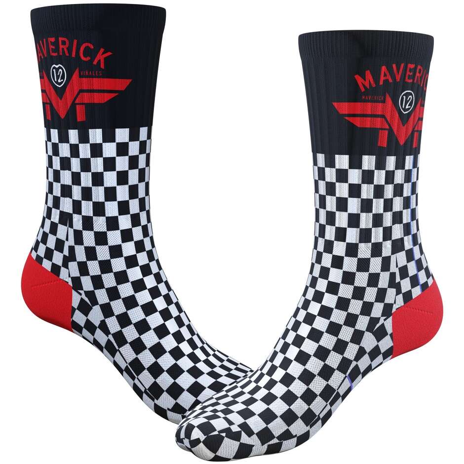 Chaussettes Ixon SCK MVK 25 Noir Blanc Rouge