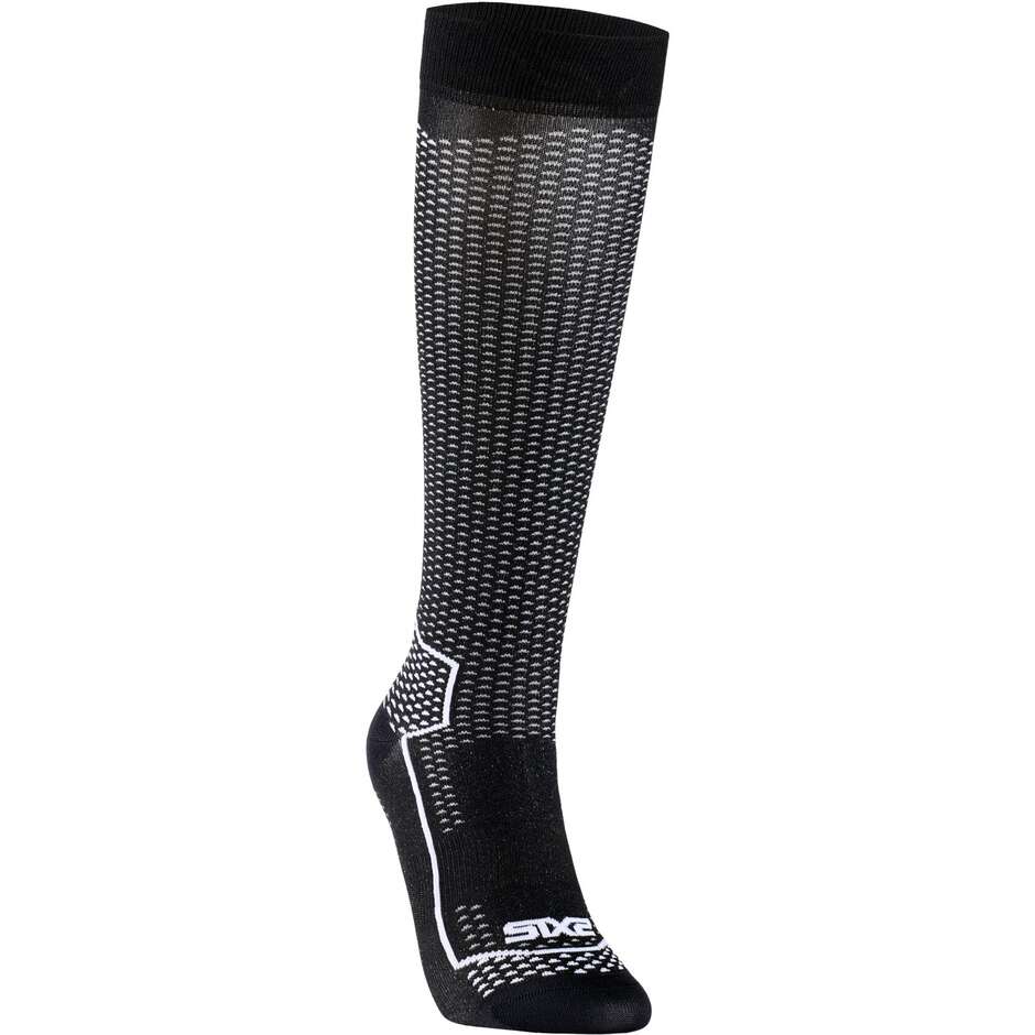 Chaussettes longues d'été Sixs LONG V3 en carbone noir