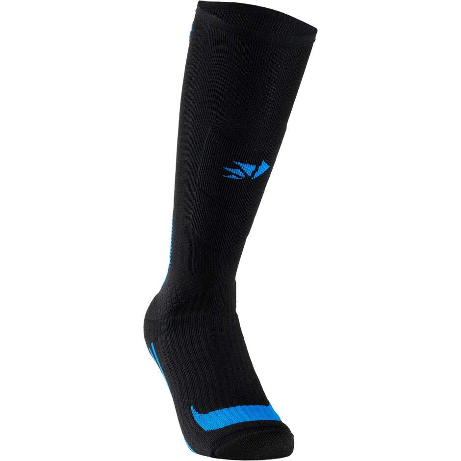 Chaussettes longues Sixs MOT V3 noires et bleu clair