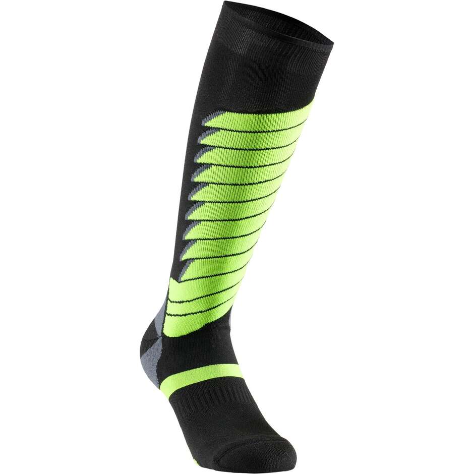 Chaussettes longues Sixs SPEED V3 pour motos cross-enduro, noires et vertes