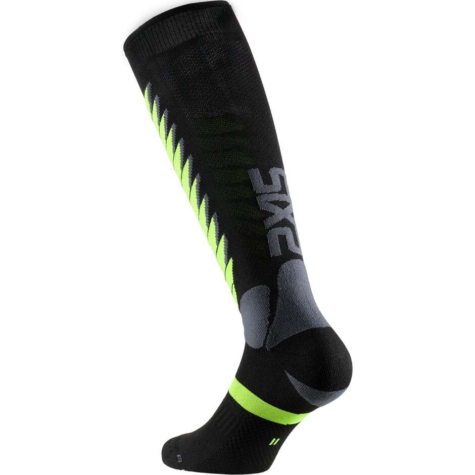 Chaussettes longues Sixs SPEED V3 pour motos cross-enduro, noires et vertes
