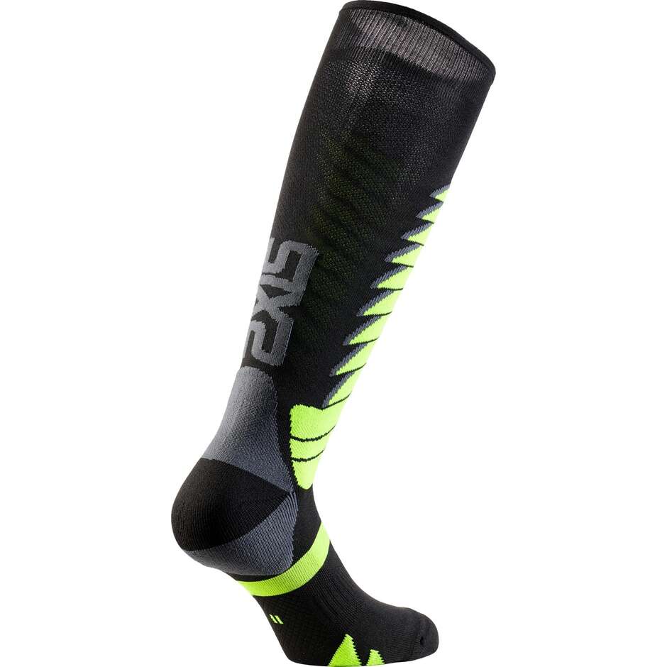 Chaussettes longues Sixs SPEED V3 pour motos cross-enduro, noires et vertes